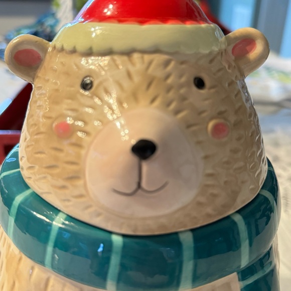 Bear Cookie Jar- 10” tall - Sleigh Bell Bistro - Picture 6 of 7